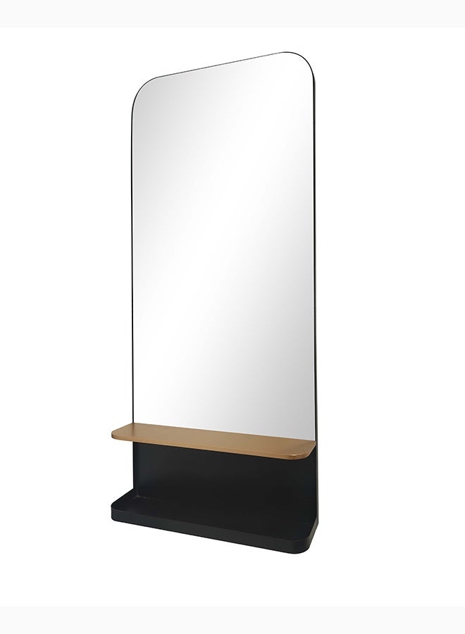 ميجو هوم مرآة حائط بإطار حديدي، مرآة ديكورية حديثة معلقة لغرفة المعيشة وغرفة النوم والمدخل، مقاس 45×8×100 سم، لون أسود - Image 2